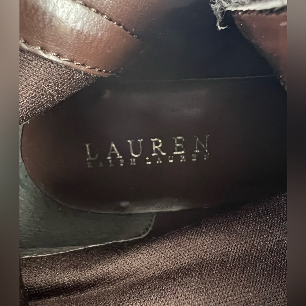 Lauren Ralph Lauren Marion Brown Leather Riding Boots - Picture 3 of 16